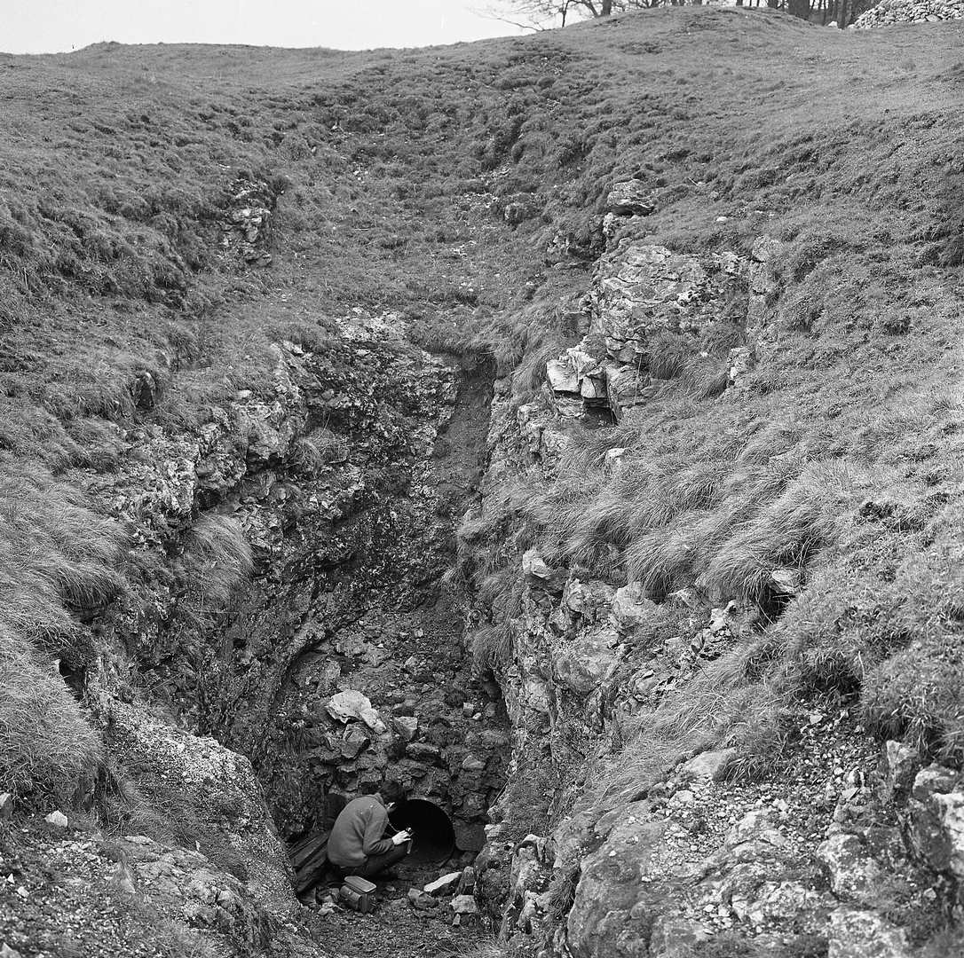 Entrance to Hillocks Mine Monyash 1968, submitted by Dickie Bird on 20-03-2026.
© Richard Bird Entrance to Hillocks Mine Monyash 1968